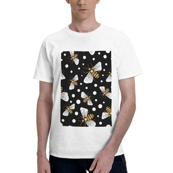 Bingfone Honey Bees At Night Men'S Loose Fit Short-Sleeve Pocket T-Shirt
