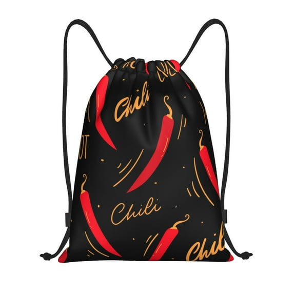 Bingfone Hot Chili Drawstrings Backpacks Bags For Men Women Gym Drawstrings Bag