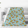 thumbnail image 1 of Bingfone Hot Dog Pizza Print Flannel Fleece Blanket Throw Blanket for Bed,Sofa,Couch,Travel,Camping(50"x40" ), 1 of 8