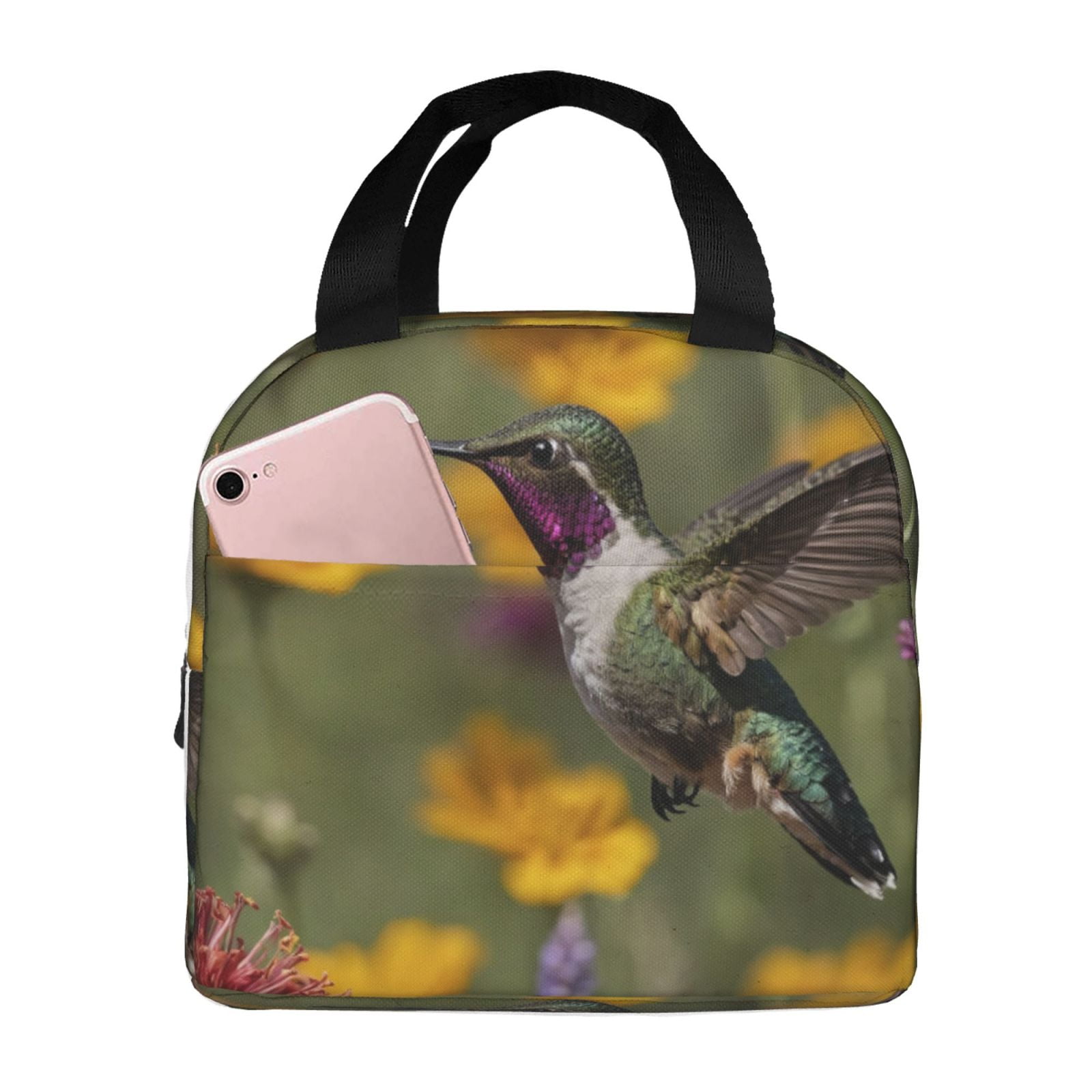 Bingfone Humming Bird Print Lunch Bag Insulated Lunch Box, Small ...