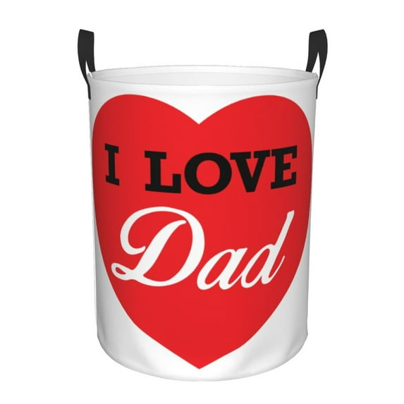 Bingfone I Love Dad Waterproof Foldable Laundry Hamper Bucket With Handles For Storage Bin,Clothes Hamper (Small)