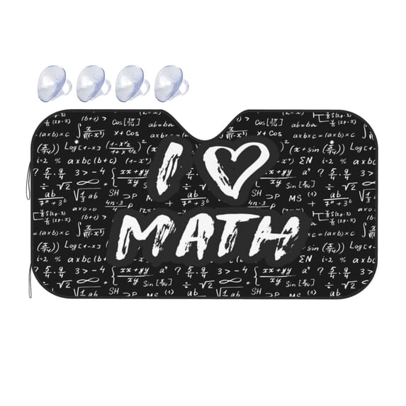 Bingfone I Love Math Car Windshield Sunshade,Sun Foldable Sun Shield Sun Visor For Car - Small