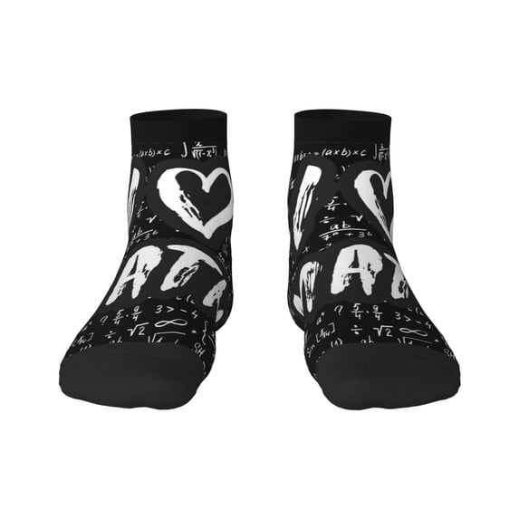 Bingfone I Love Math Design Patterned Men'S Women'S Casual Cotton Socks