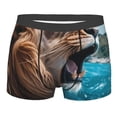 thumbnail image 1 of Bingfone Ice Blue Coastal Lion Men's Underwear - Casual Stretch Boxer Briefs-X-Large, 1 of 7