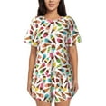 thumbnail image 1 of Bingfone Ice Cream Popsicles Print Pajamas Sets for Women Soft Short-Sleeved Pjs with Lounge Shorts Two Piece Sleepwear, 1 of 8