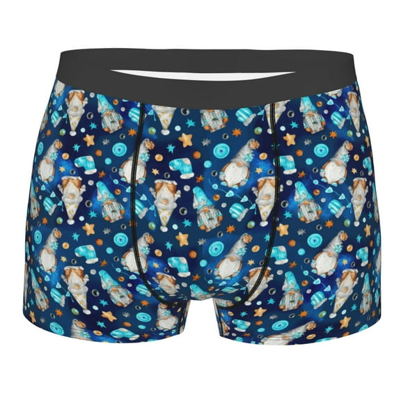 Bingfone Ice blue old man cute winter Men's Underwear - Casual Stretch Boxer Briefs-Medium