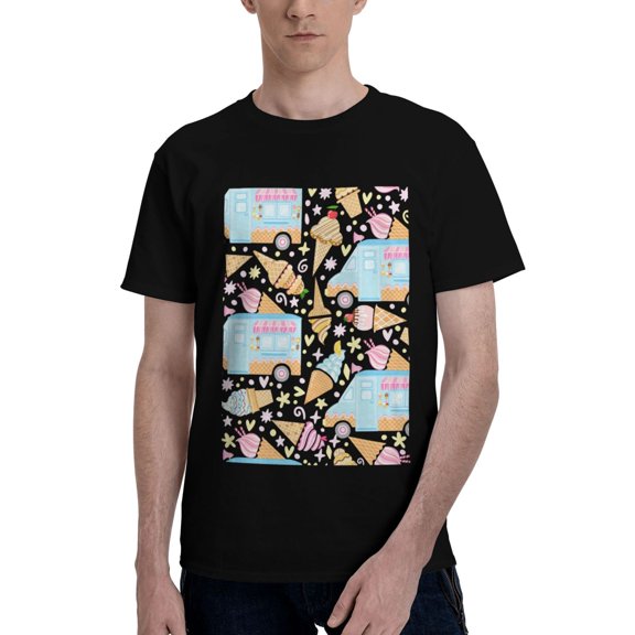 Bingfone Icecream Truck Men'S Loose Fit Short-Sleeve Pocket T-Shirt