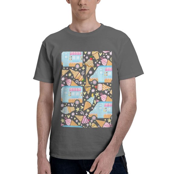 Bingfone Icecream Truck Men'S Loose Fit Short-Sleeve Pocket T-Shirt