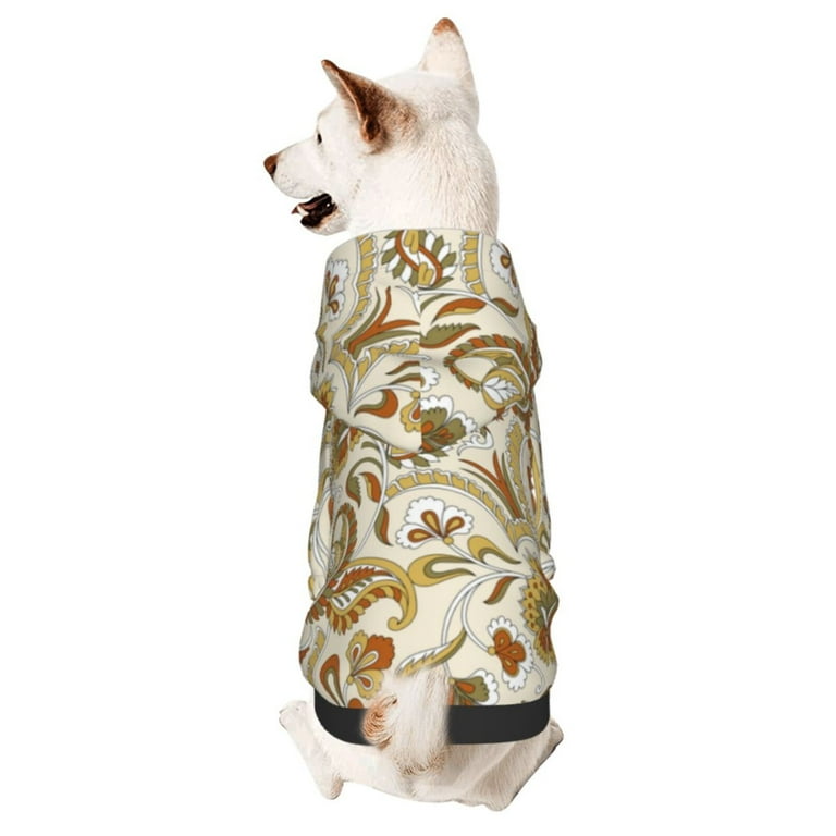Bingfone Indian Paisley Dog Clothes Hoodie, Pet Winter Coat,Puppy 