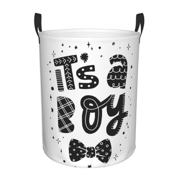 Bingfone It'S A Boy Waterproof Foldable Laundry Hamper Bucket With Handles For Storage Bin,Clothes Hamper (Small)