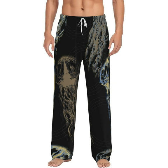 Bingfone Jellyfish Mens All Over Print Sleep Pajama Pants-Small