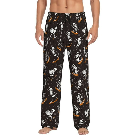 Bingfone Jumping Skull Mens All Over Print Sleep Pajama Pants-XX-Large