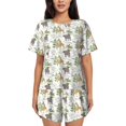 thumbnail image 1 of Bingfone Jungle Animal Print Pajamas Sets for Women Soft Short-Sleeved Pjs with Lounge Shorts Two Piece Sleepwear, 1 of 5