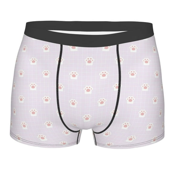 Bingfone Kawaii Cat Paw Men's Underwear - Casual Stretch Boxer Briefs-Small