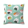thumbnail image 1 of Bingfone Kawaii Sushi Linen Throw Pillow Covers Cushion Case Pocket Button Vintage Farmhouse Pillowcase for Sofa Couch Bed 16"x16", 1 of 9