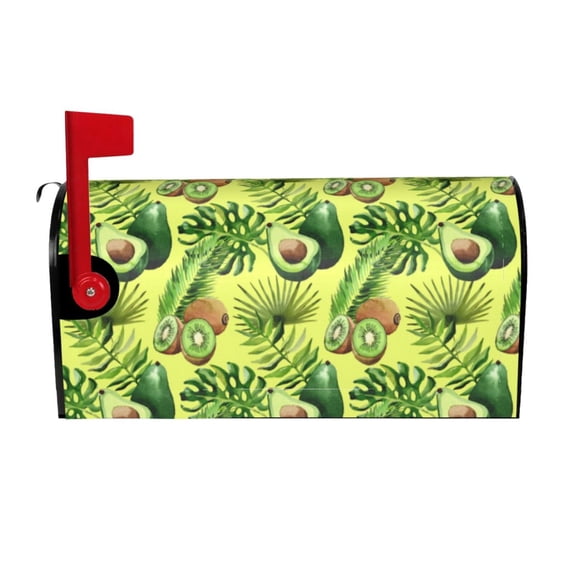 Bingfone Kiwi And Avocado Magnetic Mailbox Cover Standard Size For Garden Yard Outdoor Decorations-25.5x21 In