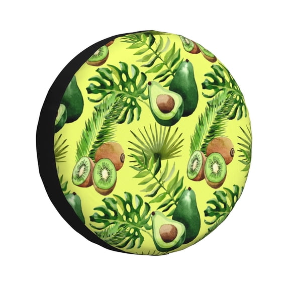 Bingfone Kiwi And Avocado Spare Tire Cover Weatherproof Universal Wheel Protectors For Rv Camper Travel Trailer Suv Truck 16 Inch