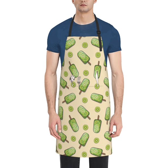Bingfone Kiwi Ice Cream Apron Gifts For Men, Women Professional Grade Chef Apron for Kitchen,BBQ & Grill