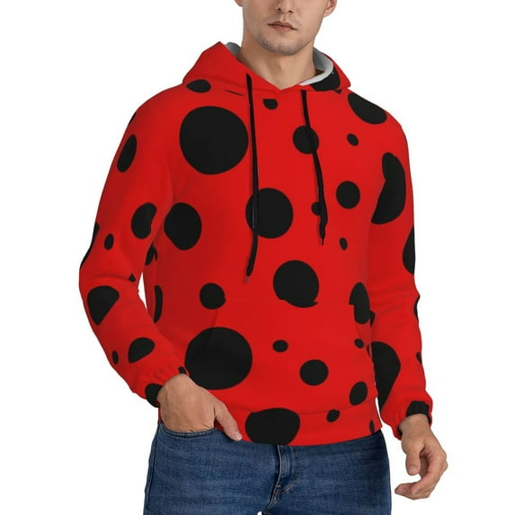 Bingfone Ladybug Pattern Men'S Drawstring Hoodie Long Sleeve Pocket Sweatshirts-Xx-Large
