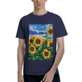 thumbnail image 1 of Bingfone Landscape With Sunflowers Men'S Loose Fit Short-Sleeve Pocket T-Shirt, 1 of 7