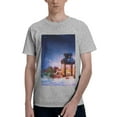 thumbnail image 1 of Bingfone Lantern On Snow With Christmas Men'S Loose Fit Short-Sleeve Pocket T-Shirt, 1 of 7