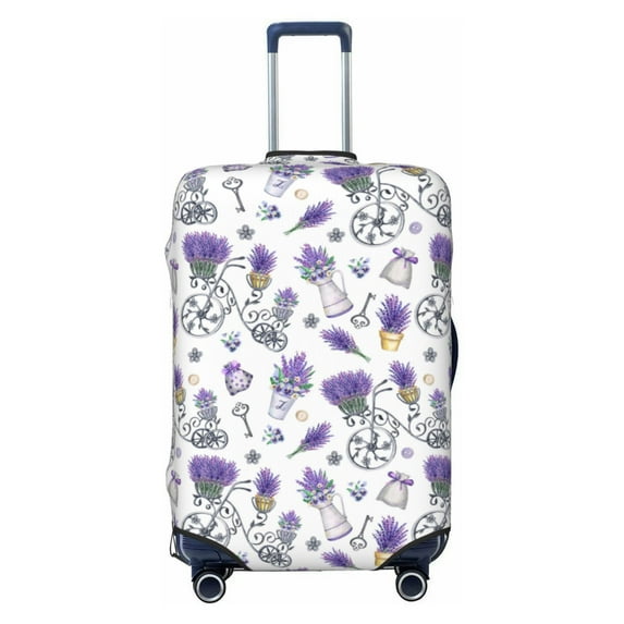 Bingfone Lavender Bicycle Luggage Cover Washable Suitcase Cover Protector Anti-scratch Suitcase cover Fits 18-32 inch Luggage