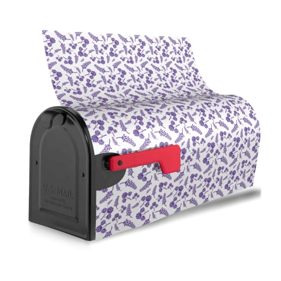 Bingfone Lavender Flowers Magnetic Mailbox Cover Standard Size for Garden Yard Outdoor Decorations-25.5x21 in