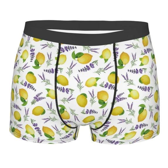 Bingfone Lavender Flowers Men's Underwear - Casual Stretch Boxer Briefs-X-Large