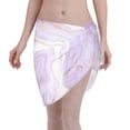 thumbnail image 1 of Bingfone Lavender Glitter Foil Stripes Women's Sarong Swimsuit Cover Ups Bathing Suit Coverups Chiffon Beach Wrap Skirts, 1 of 7