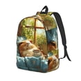 thumbnail image 1 of Bingfone Lazy Home Style Guinea Pig Print Canvas College Laptop Backpack, Large Capacity Lightweight College Bookbag Casual Daypack-Medium, 1 of 5