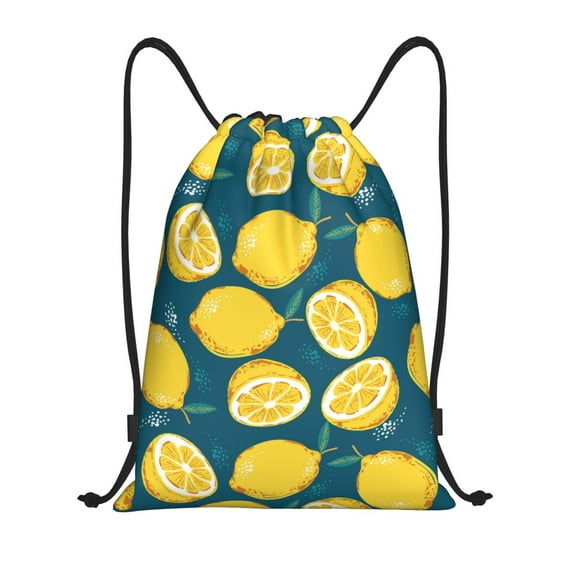 Bingfone Lemon Drawstrings Backpacks Bags for Men Women Gym Drawstrings Bag-Medium