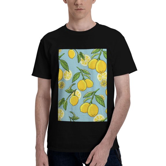 Bingfone Lemon Men'S Loose Fit Short-Sleeve Pocket T-Shirt