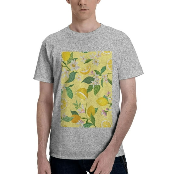 Bingfone Lemon Men'S Loose Fit Short-Sleeve Pocket T-Shirt