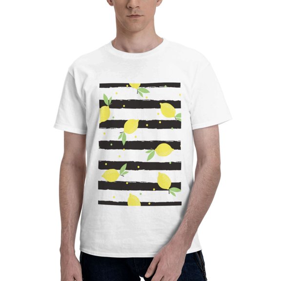 Bingfone Lemon Men'S Loose Fit Short-Sleeve Pocket T-Shirt