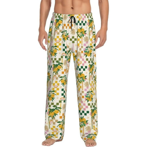 Bingfone Lemon Mens All Over Print Sleep Pajama Pants-X-Large