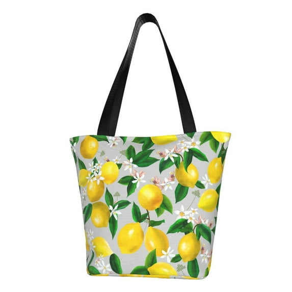 Bingfone Lemon Seamless Pattern Oil Painting Effect Women Shoulder Tote Bags Casual Bag Ladies Shopping Handbag