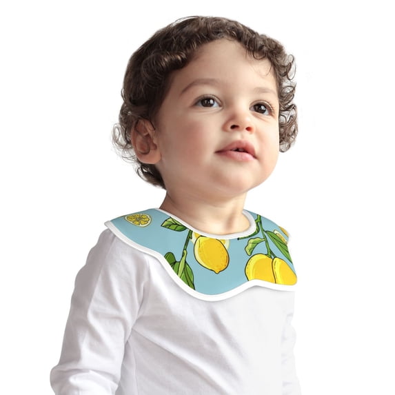 Bingfone Lemon Soft Bibs For Baby Boy Girl 360 Rotate Petal Absorbent Bibs Washable For Drooling Teething