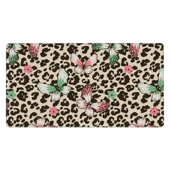 Bingfone Leopard Dots Large Gaming Mouse Pad,Extended Desk Mousepad With Stitched Edges,Non-Slip Base,Water Resist Keyboard Pad For Gamer, Office & Home, 29.5 X 16 In