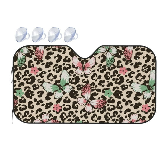 Bingfone Leopard Dots Seamless Pattern Car Windshield Sunshade,Sun Foldable Sun Shield Sun Visor For Car - Medium