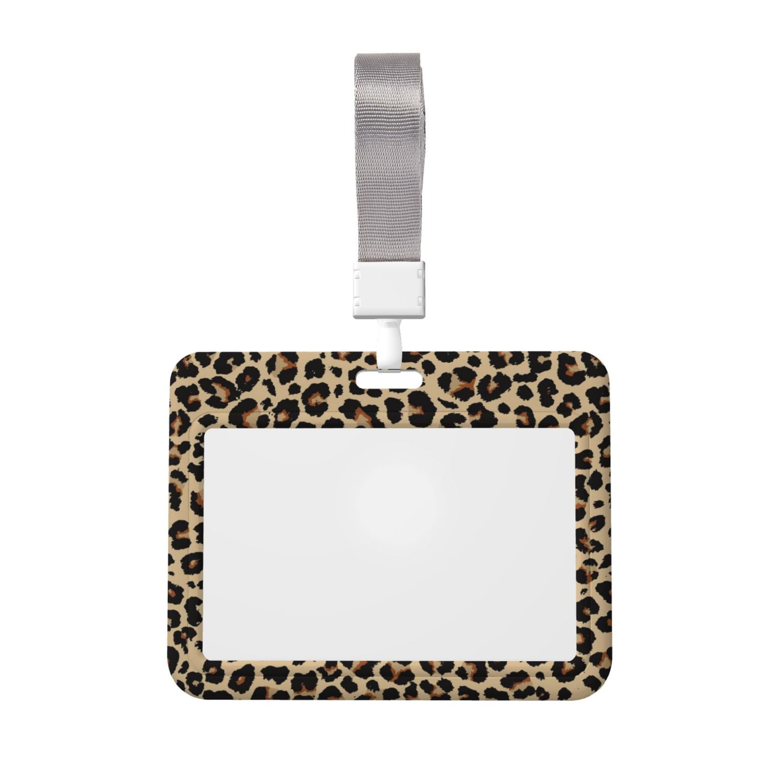 Bingfone Leopard Print-1 Card Badge Holder,for Girls Girly Women 4 x 3 ...