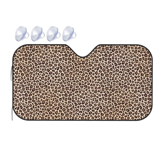 Bingfone Leopard Print-2 Car Windshield Sunshade,Sun Foldable Sun Shield Sun Visor for Car - Medium