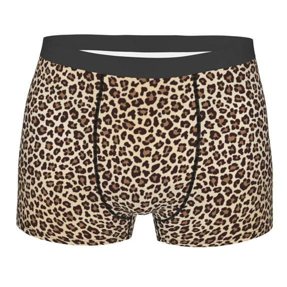 Bingfone Leopard Print-2 Men's Underwear - Casual Stretch Boxer Briefs-Small