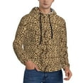 thumbnail image 1 of Bingfone Leopard Print Brown Men's Drawstring Hoodie Long Sleeve Pocket Sweatshirts-4X-Large, 1 of 6
