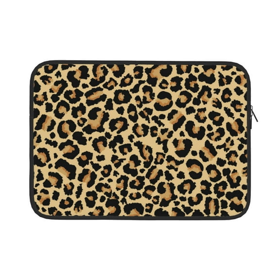 Bingfone Leopard Print Laptop Sleeve Case 13 Inch, 360° Protective Computer Carrying Bag