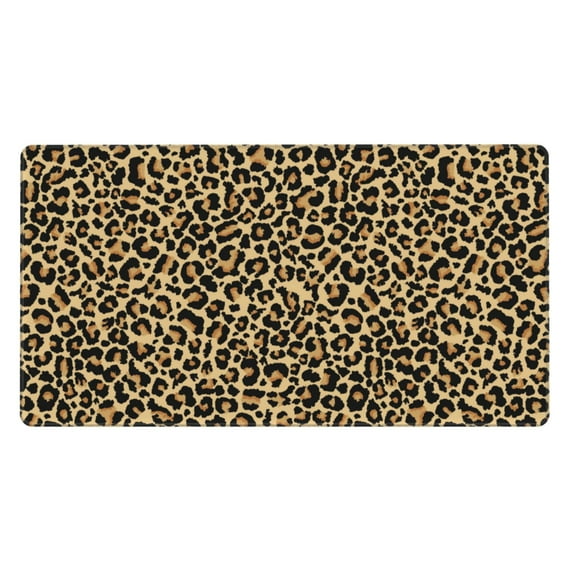Bingfone Leopard Print Large Gaming Mouse Pad,Extended Desk Mousepad With Stitched Edges,Non-Slip Base,Water Resist Keyboard Pad For Gamer, Office & Home, 29.5 X 16 In
