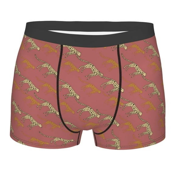 Bingfone Leopard Print Men's Underwear - Casual Stretch Boxer Briefs-Medium