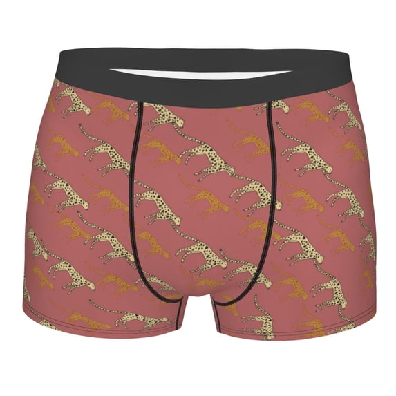 Bingfone Leopard Print Men's Underwear - Casual Stretch Boxer Briefs-X-Large