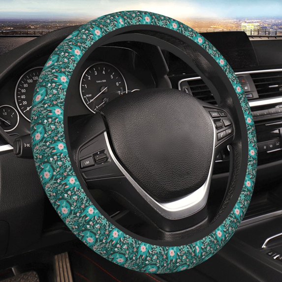 Bingfone Lephants In The Jungle Steering Wheel Cover - Universal 15 Inches Car Steering Wheel Covers Grip Auto Internal Accessories