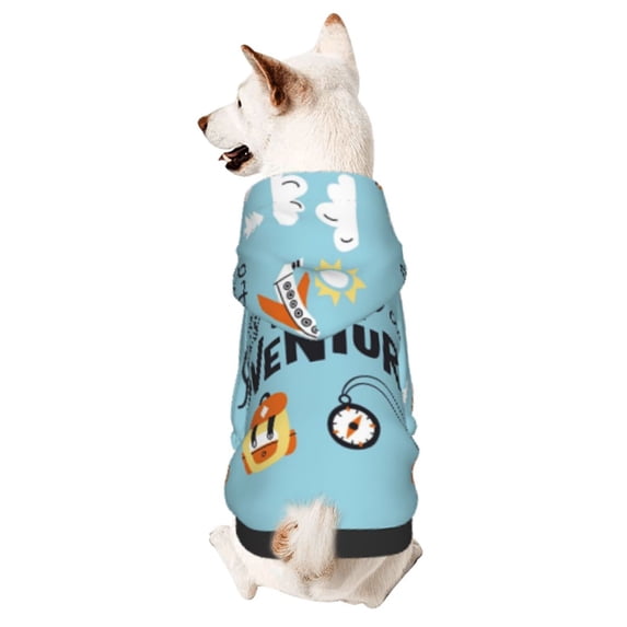 Bingfone Let'S Go On An Adventure Dog Clothes Hoodie, Pet Winter Coat,Puppy Sweatshirts For Small Dogs Boy Girl,Suitable For All Breeds-Medium