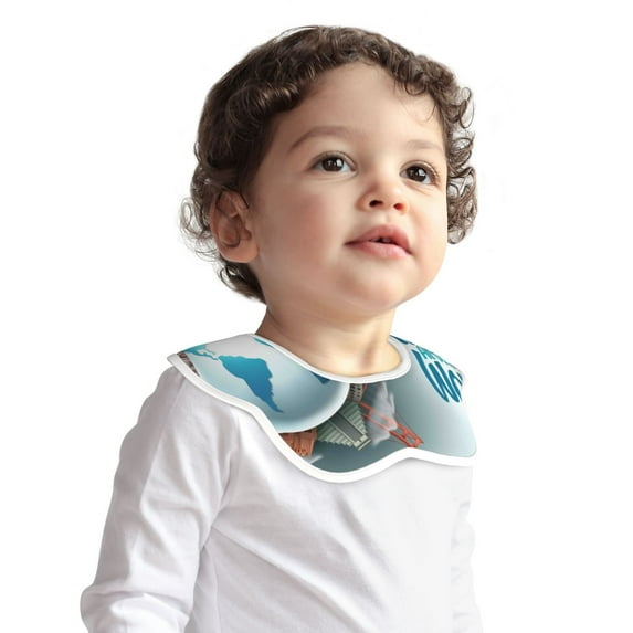 Bingfone Let'S Go Travel Soft Bibs For Baby Boy Girl 360 Rotate Petal Absorbent Bibs Washable For Drooling Teething